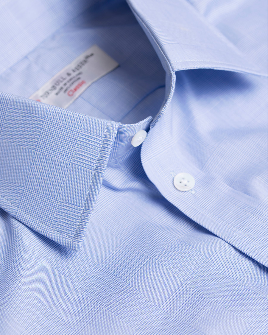 Herre | Skjorter | Turnbull & Asser | Standard Fit Poplin Glencheck Shirt Blue