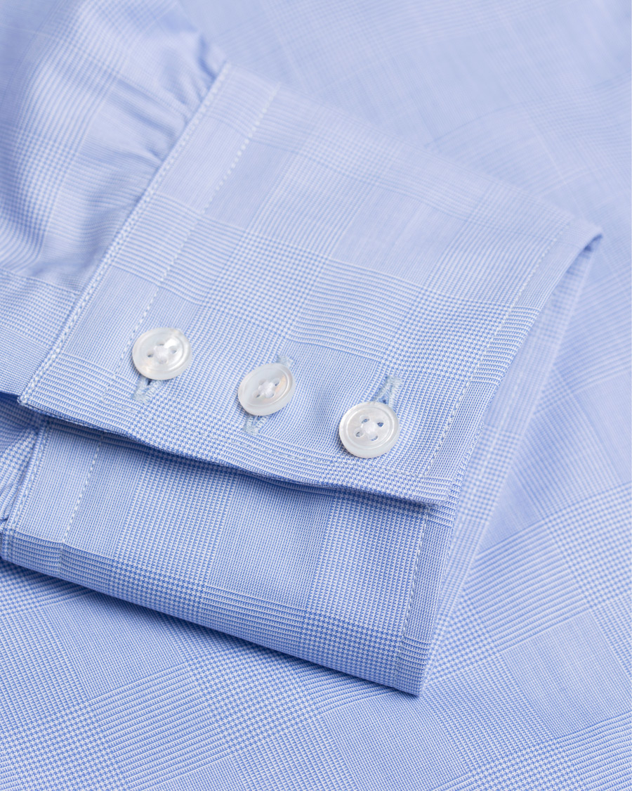 Herre | Skjorter | Turnbull & Asser | Standard Fit Poplin Glencheck Shirt Blue
