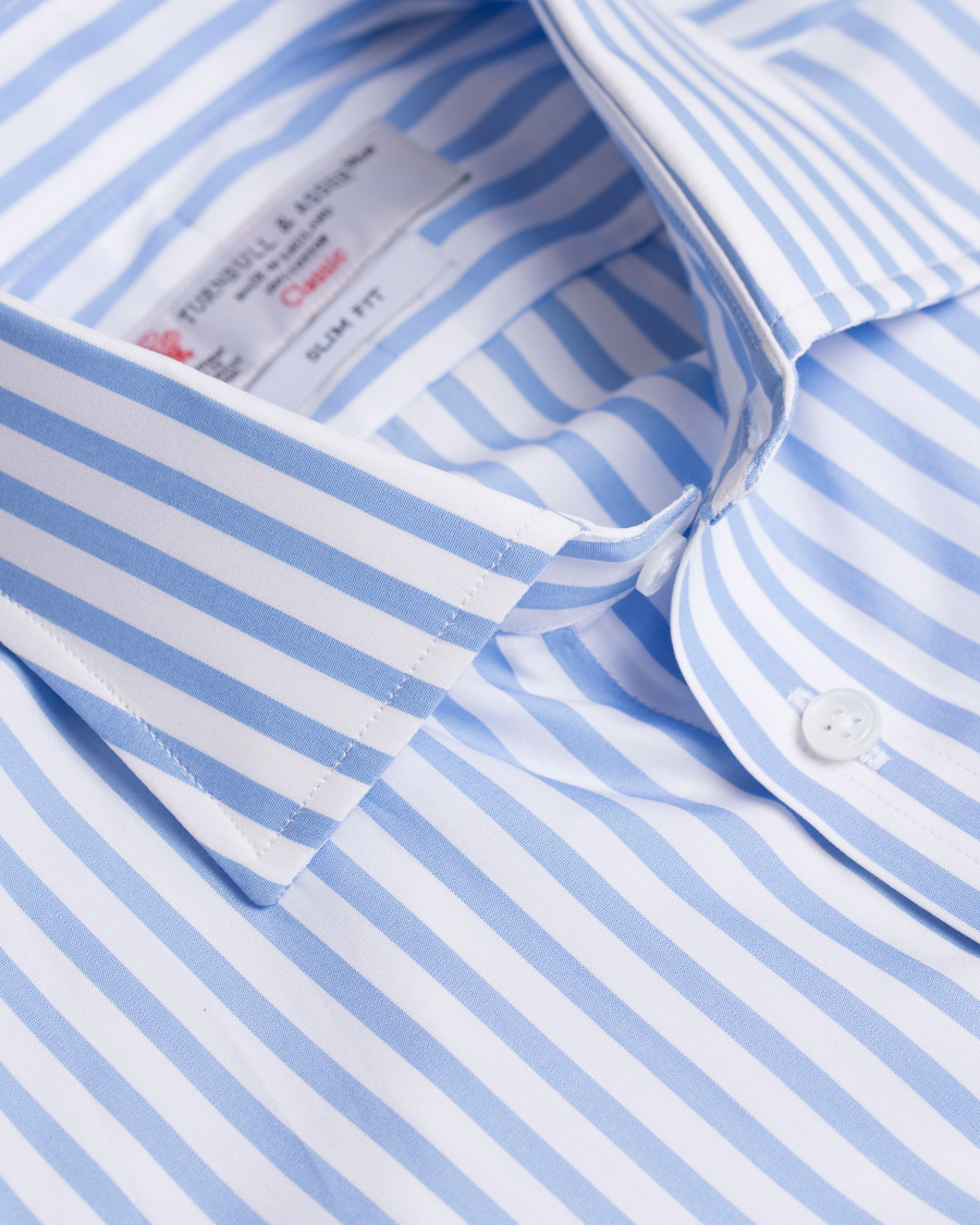 Herre | Skjorter | Turnbull & Asser | Slim Fit Bengal Stripe Shirt Light Blue