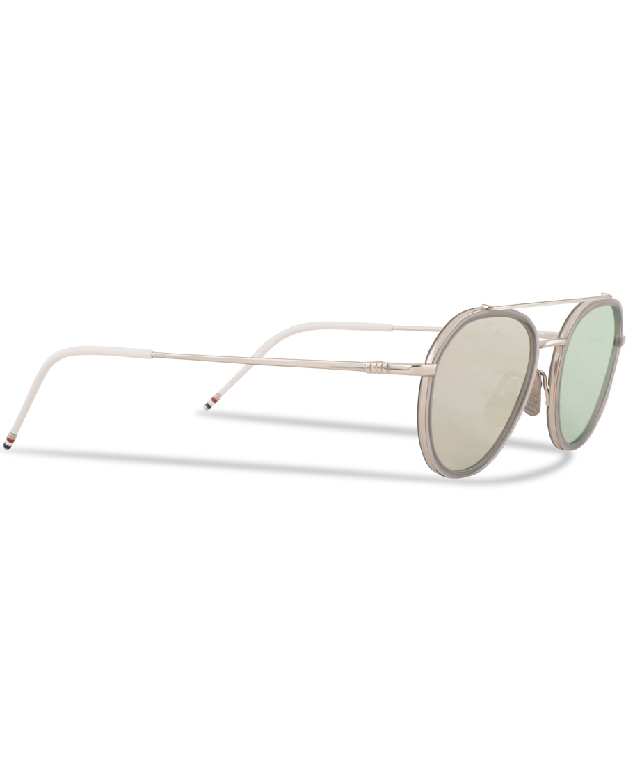 Herre | Thom Browne TB-801 Sunglasses Shiny Silver/Dark Grey | Thom Browne | TB-801 Sunglasses Shiny Silver/Dark Grey