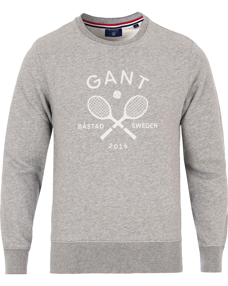 Herre | Gensere | GANT | Båstad C-Neck Sweat Grey Melange
