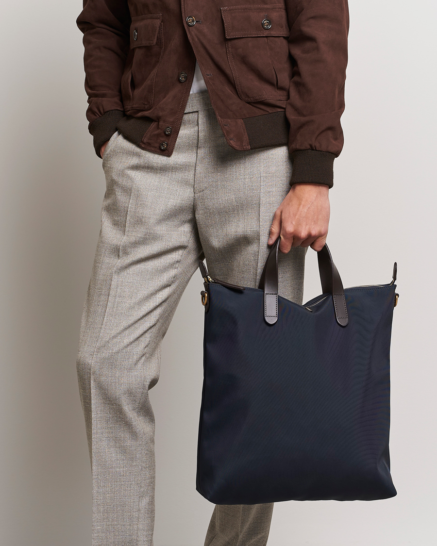 Herre | Mismo M/S Canvas Shopper Navy/Dark Brown | Mismo | M/S Canvas Shopper Navy/Dark Brown