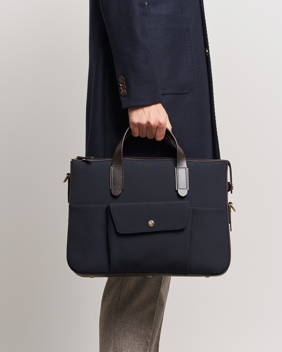 Herre | Assesoarer | Mismo | M/S Canvas Briefcase Navy/Dark Brown