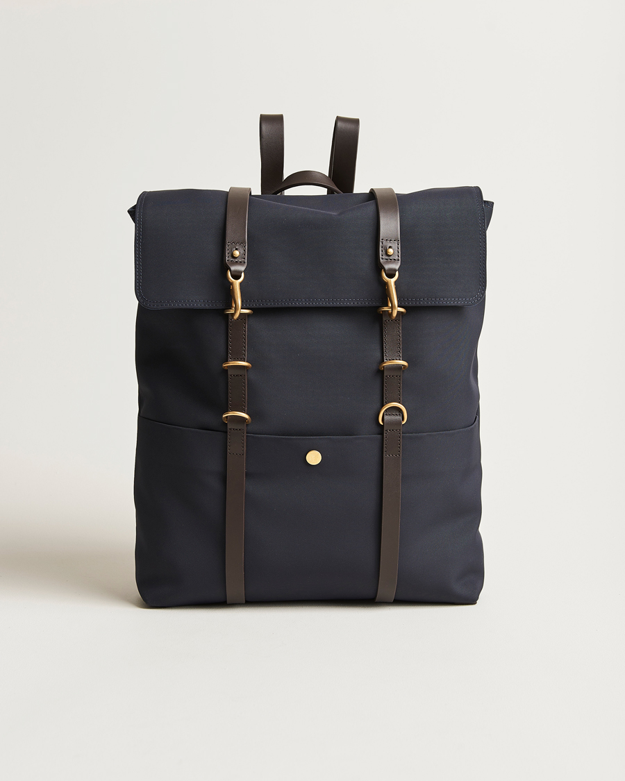 Herre | Vesker | Mismo | M/S Nylon Backpack Navy/Dark Brown