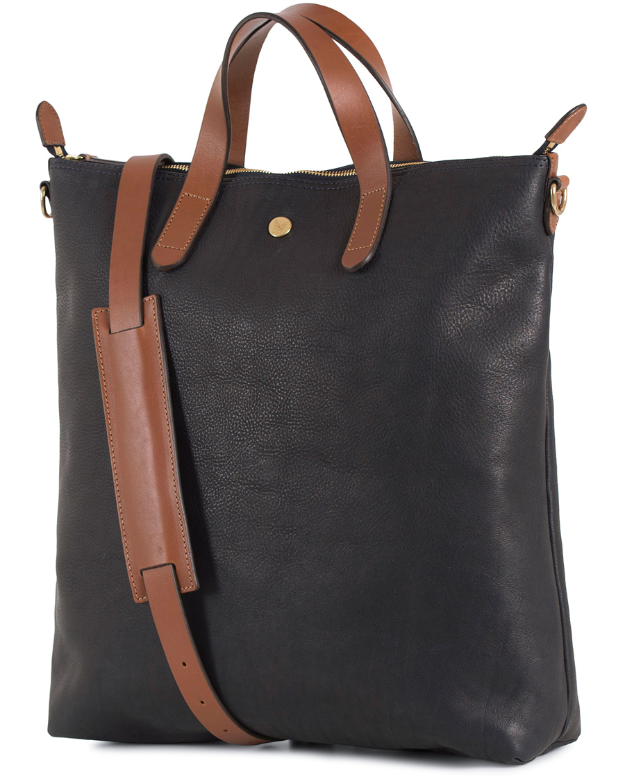 Herre | Mismo Leather Shopper Bag Navy/Cuoio | Mismo | Leather Shopper Bag Navy/Cuoio