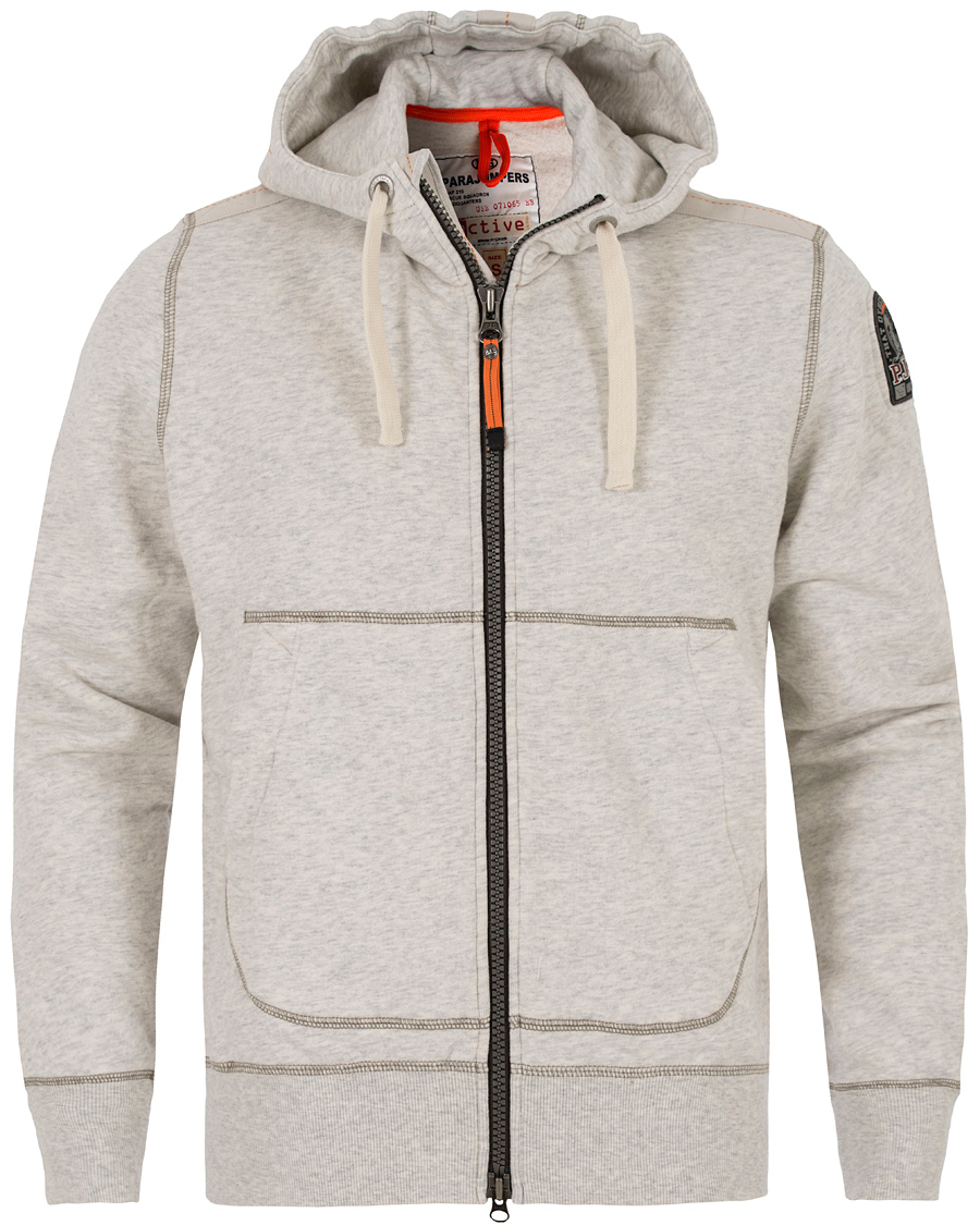 Herre | Gensere | Parajumpers | Charlie Active Fleece Hoodie White Melange Slub