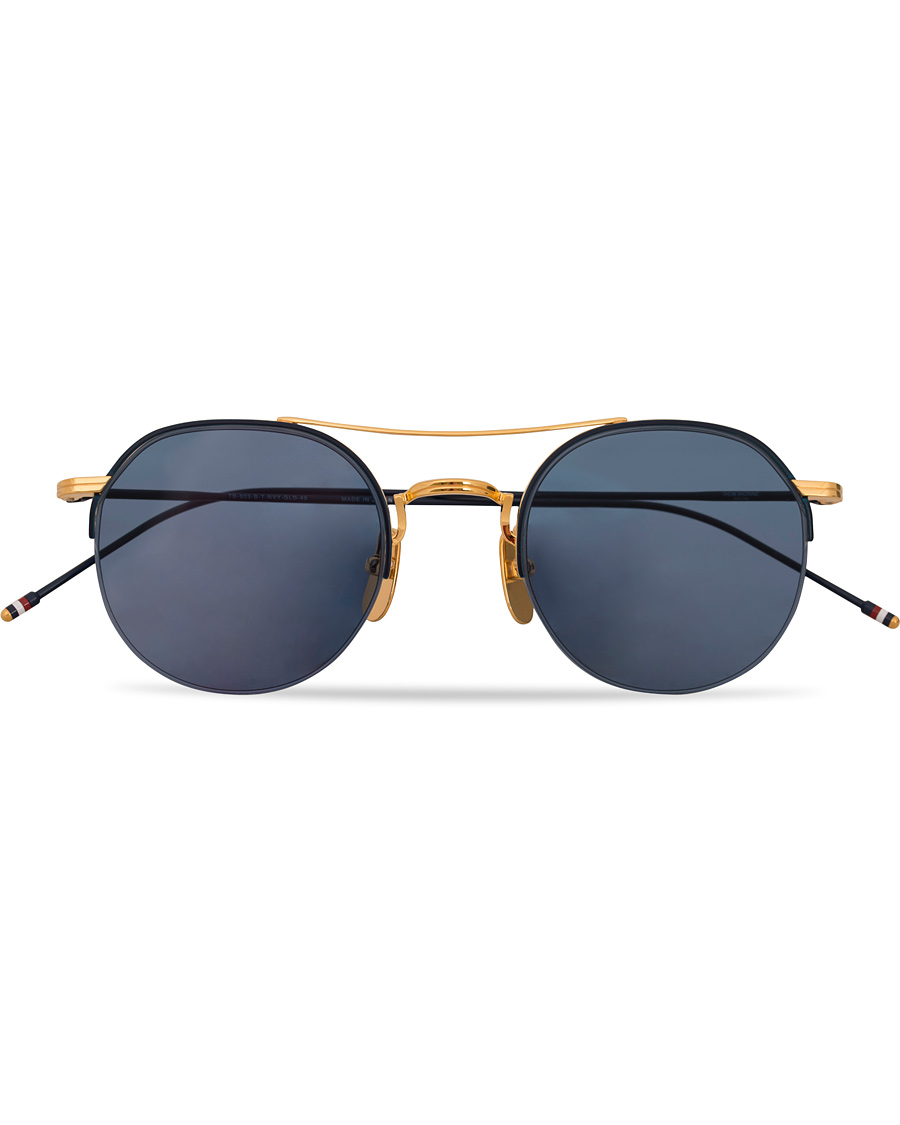 Herre | Thom Browne TB-903 Sunglasses 18 Carat Gold/Navy | Thom Browne | TB-903 Sunglasses 18 Carat Gold/Navy