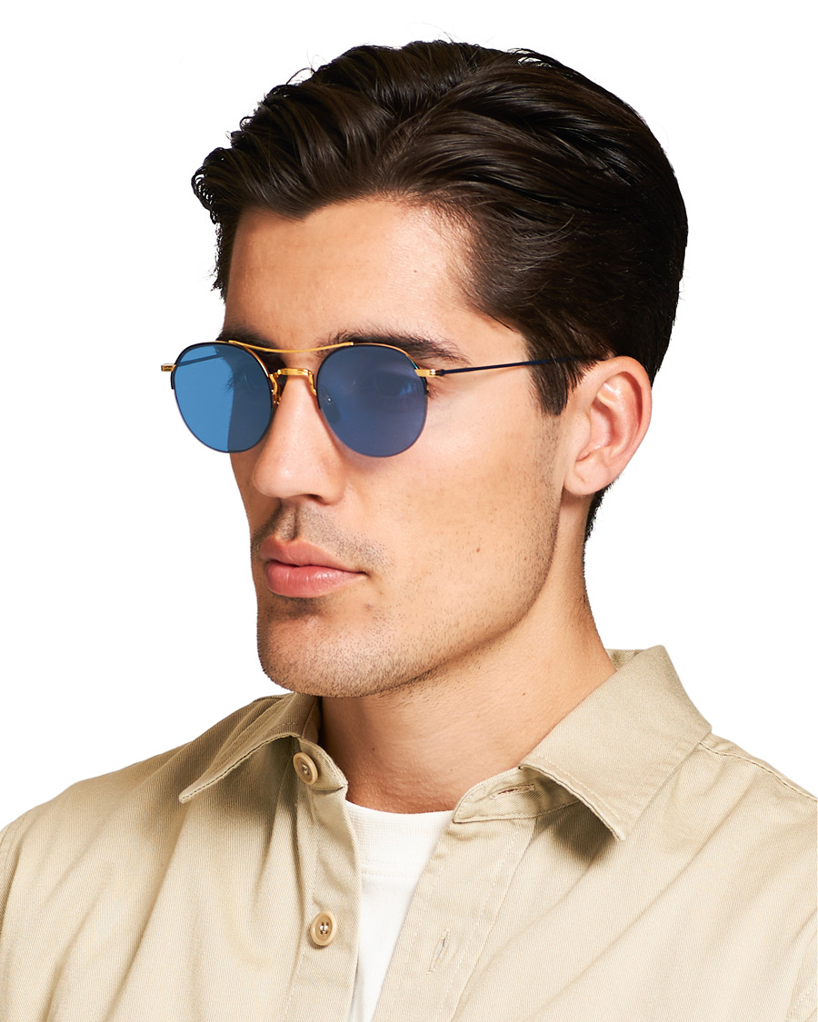 Herre | Thom Browne TB-903 Sunglasses 18 Carat Gold/Navy | Thom Browne | TB-903 Sunglasses 18 Carat Gold/Navy