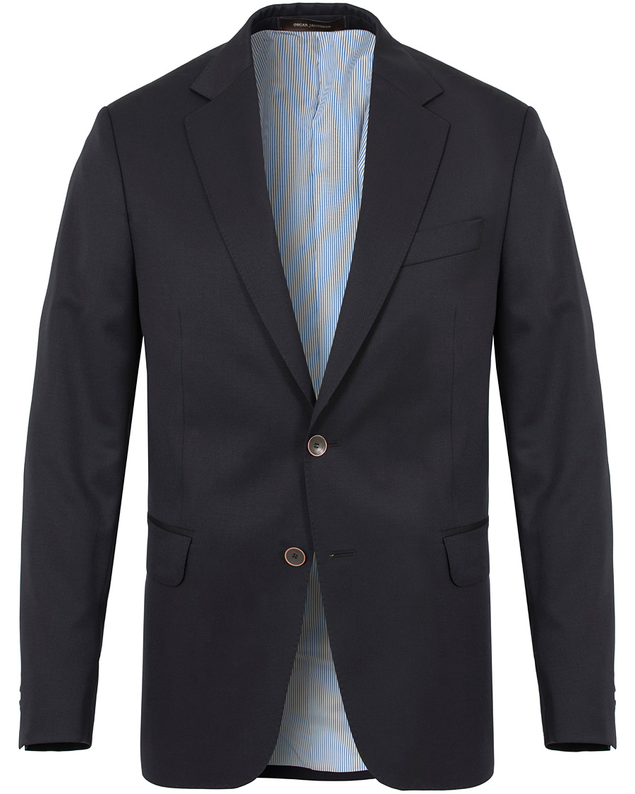 Herre | Dressjakker | Oscar Jacobson | Falke Elbow Patch Club Blazer Navy