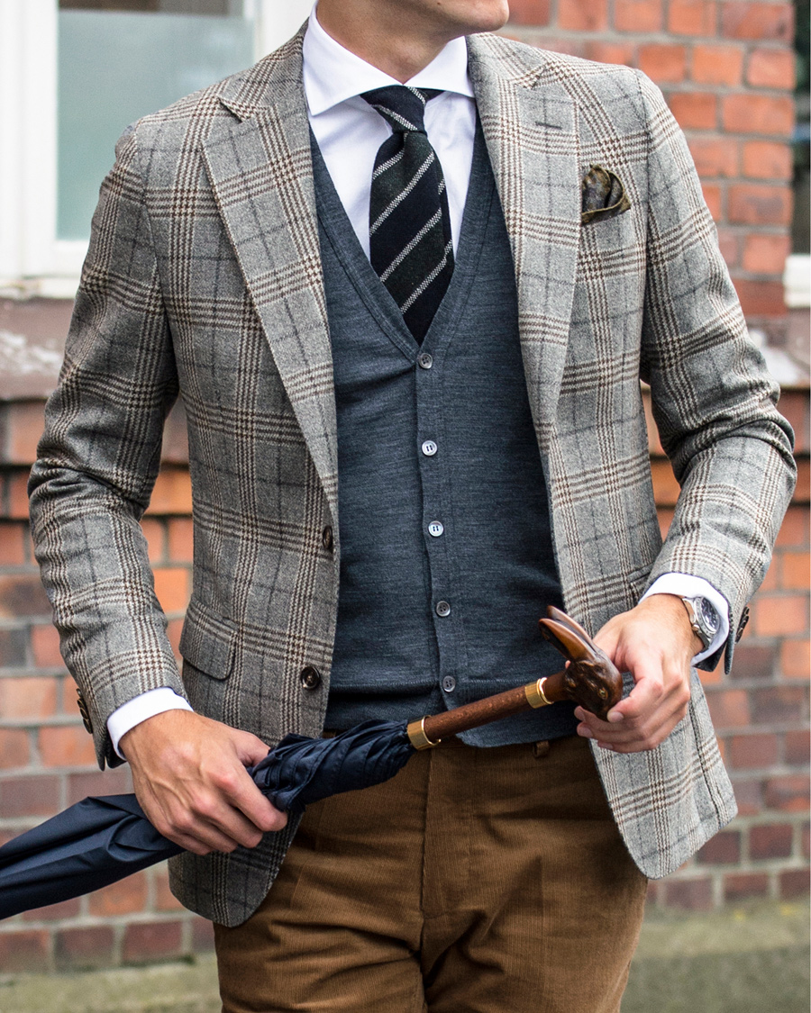 Herre | Dressjakker | Oscar Jacobson | Egel Check Blazer Grey