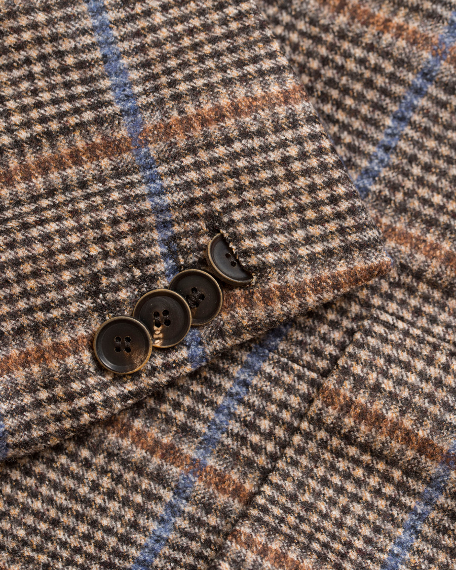 Herre | Dressjakker | Oscar Jacobson | Epic Check Fratelli Tallia Di Delfino Blazer Brown
