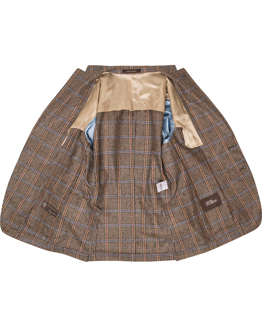 Herre | Dressjakker | Oscar Jacobson | Epic Check Fratelli Tallia Di Delfino Blazer Brown