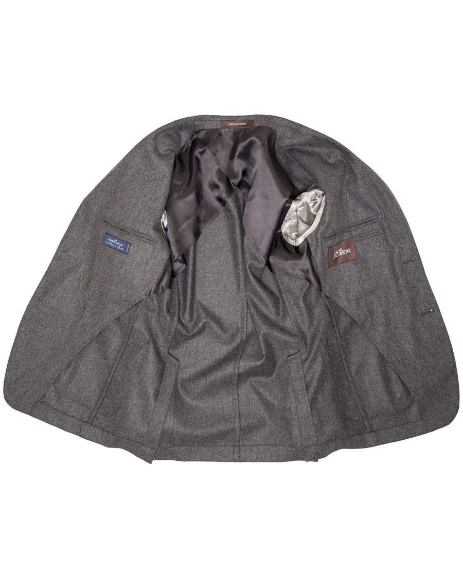 Herre | Dressjakker | Oscar Jacobson | Einar Flannel Blazer Dark Grey