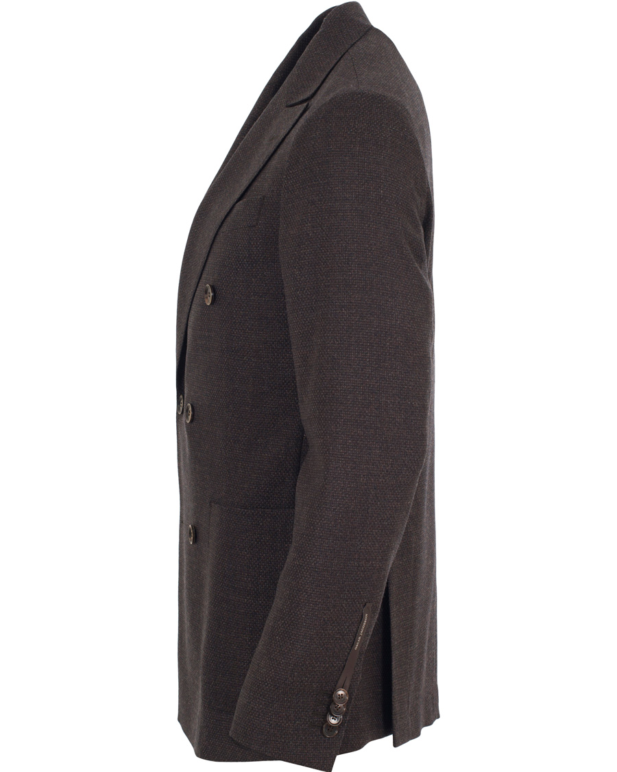 Herre | Dressjakker | Oscar Jacobson | Erik Double Breasted Super 120's Blazer Dark Brown