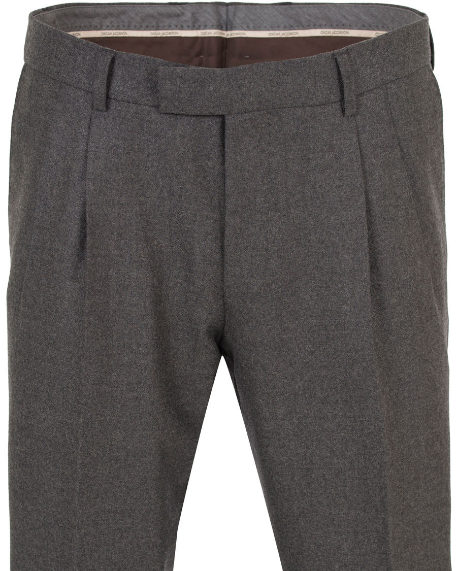 Herre | Bukser | Oscar Jacobson | David Double Plated Trousers Dark Grey