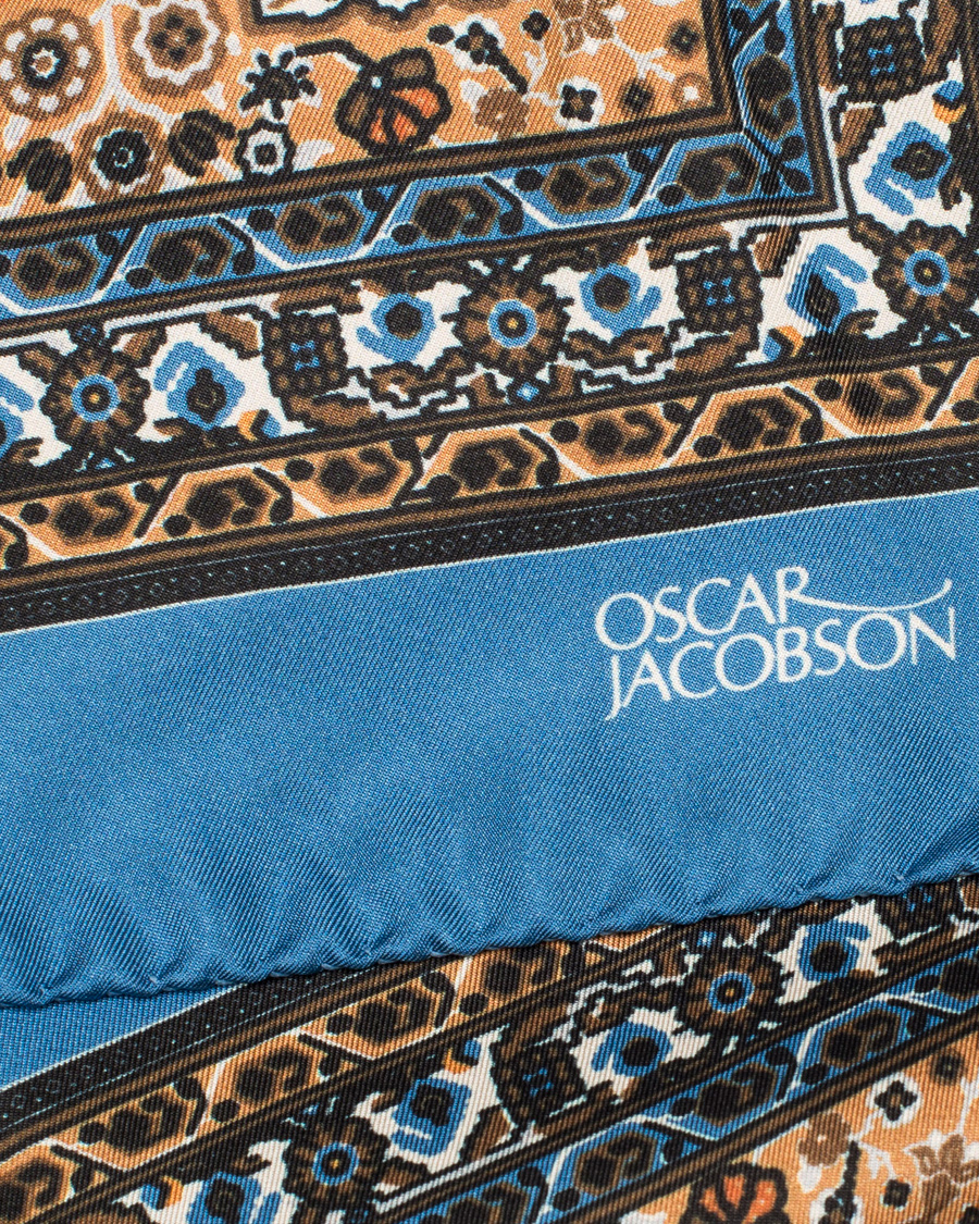 Herre | Oscar Jacobson Carpet Design Paisley Pocket Square Light Blue | Oscar Jacobson | Carpet Design Paisley Pocket Square Light Blue