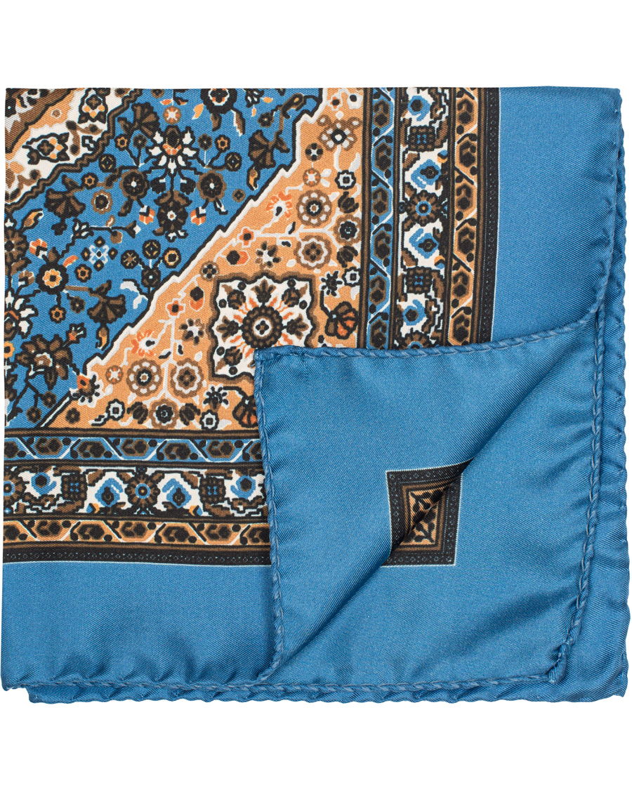 Herre | Oscar Jacobson Carpet Design Paisley Pocket Square Light Blue | Oscar Jacobson | Carpet Design Paisley Pocket Square Light Blue
