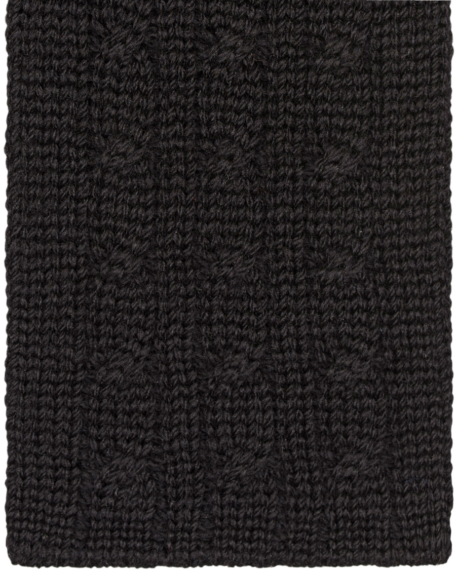 Herre | Oscar Jacobson Cable Knitted 7 cm Tie Black/Grey | Oscar Jacobson | Cable Knitted 7 cm Tie Black/Grey