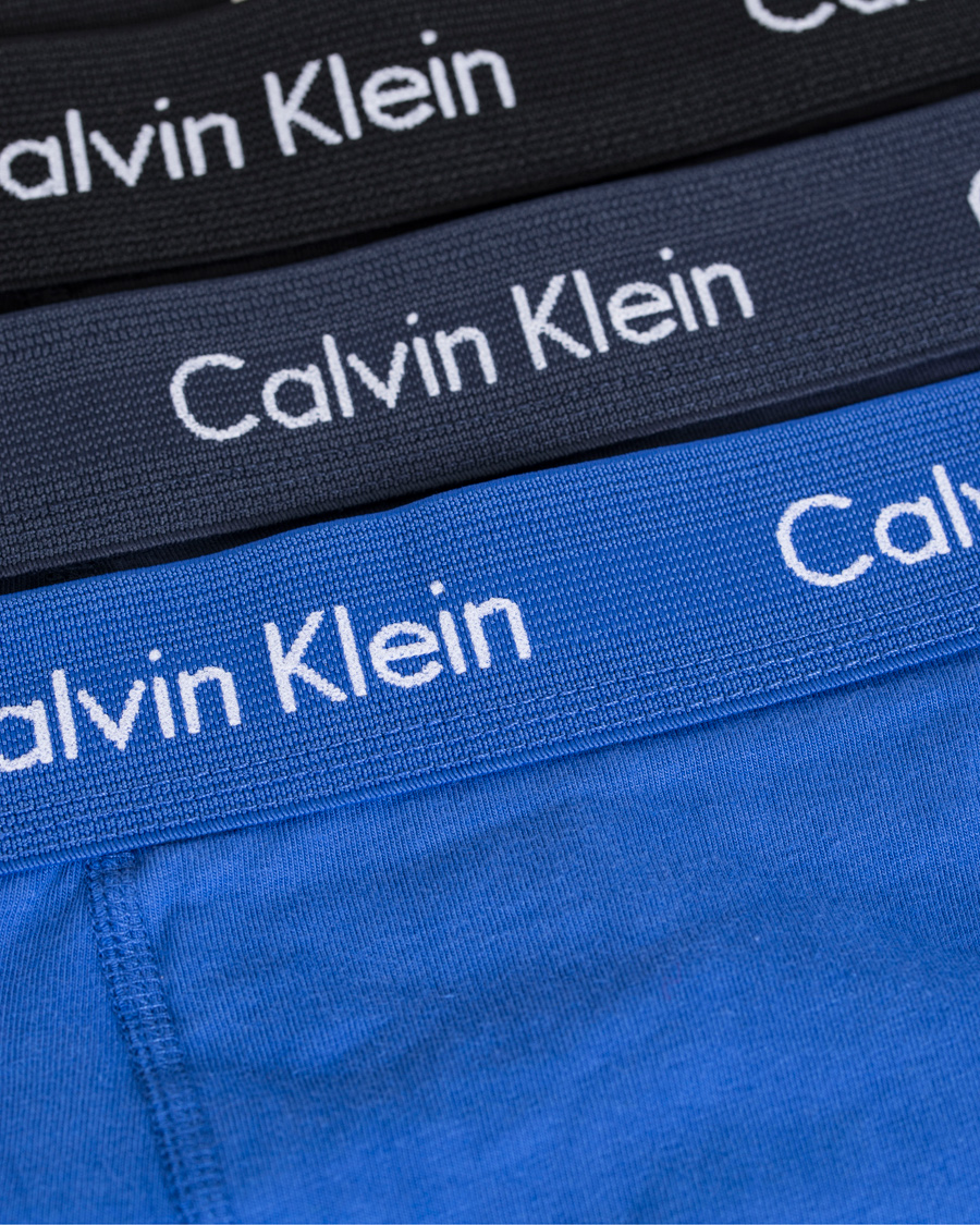 Herre | Undertøy | Calvin Klein | Cotton Stretch Long Leg Trunk 3-pack Blue/Black/Cobolt