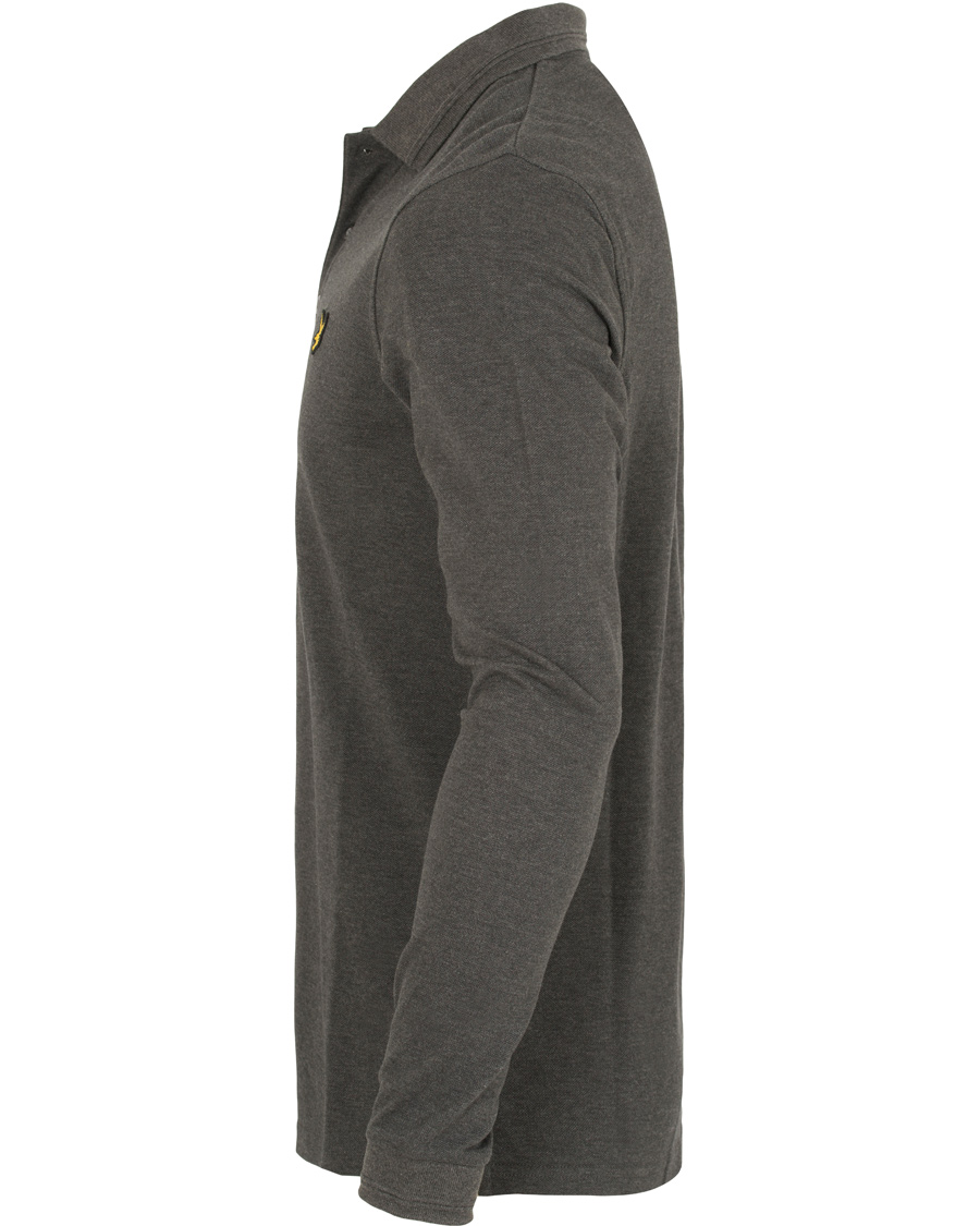 Herre | Gensere | Lyle & Scott London Collection | Long Sleeve Pima Cotton Polo Charcoal Marl