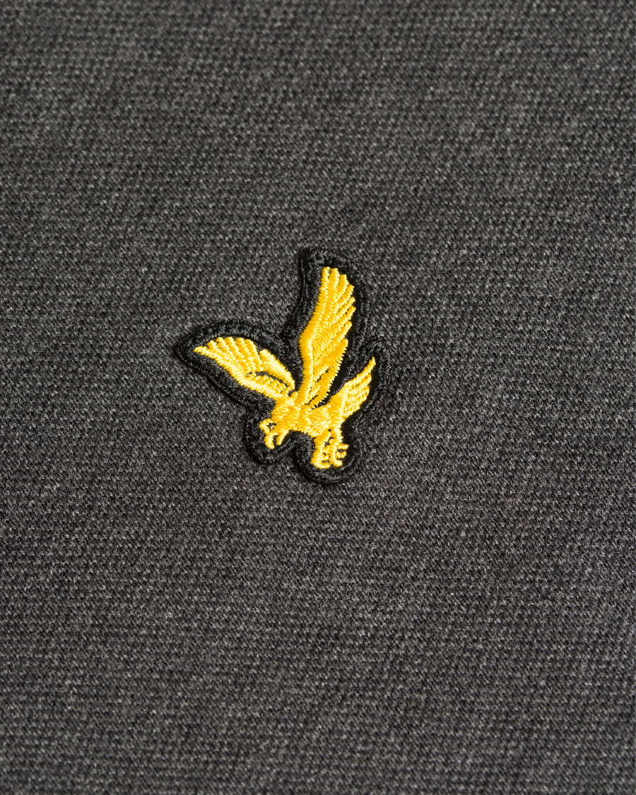 Herre | Gensere | Lyle & Scott London Collection | Long Sleeve Pima Cotton Polo Charcoal Marl