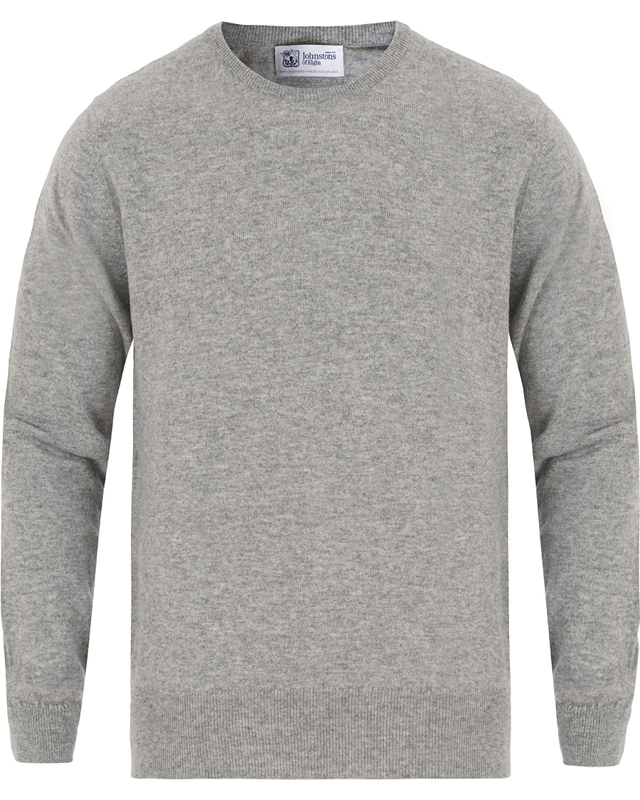 Herre | Gensere | Johnstons of Elgin | Cashmere Crew Neck Light Grey