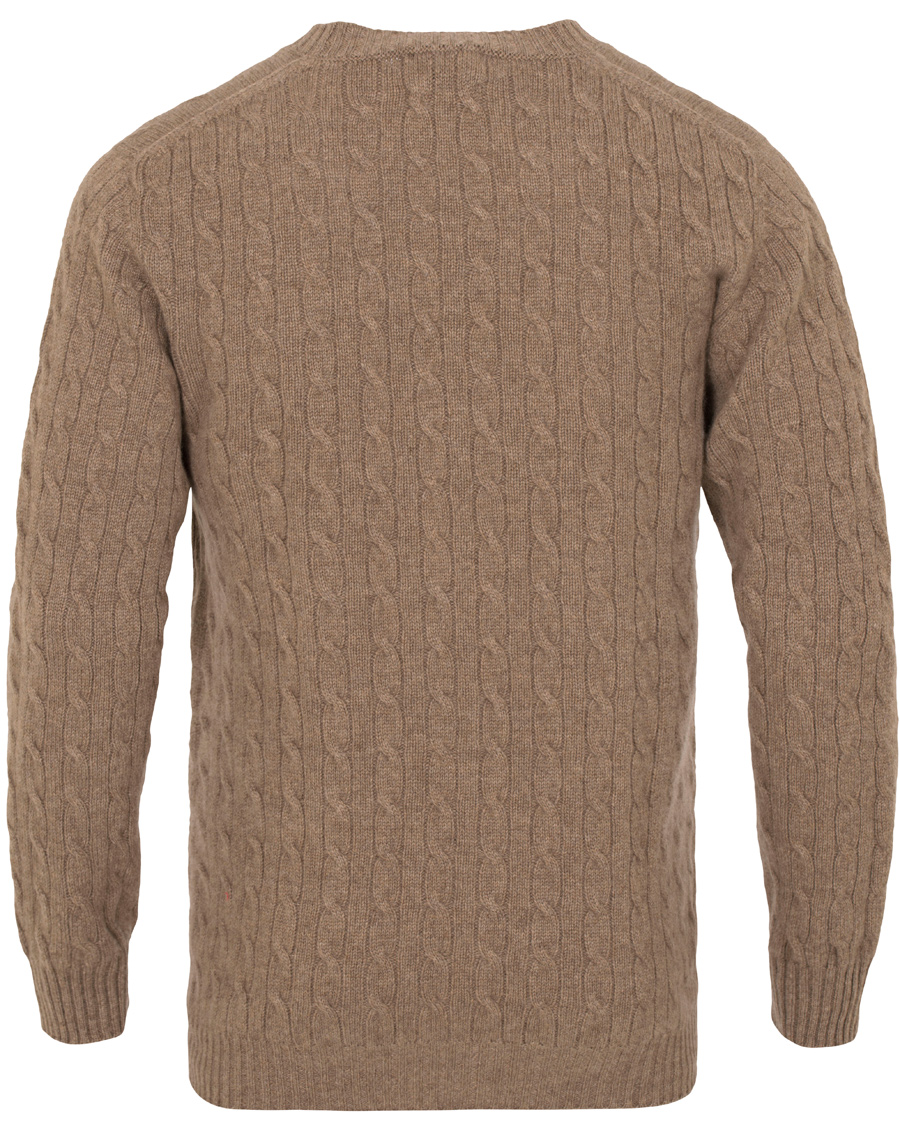 Herre | Gensere | Johnstons of Elgin | Cashmere Cable Crew Neck Otter Beige