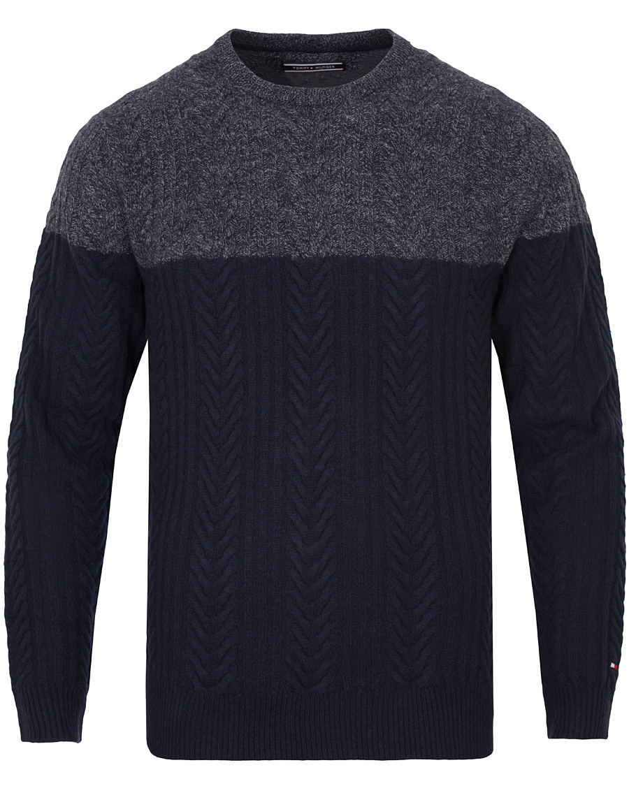 Herre | Gensere | Tommy Hilfiger | Elim Block Sweater Silver Fog Heather
