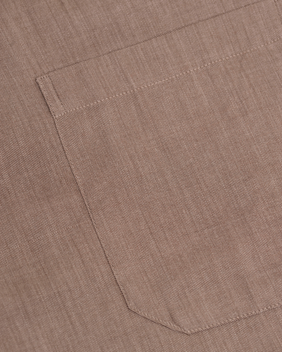 Herre | Skjorter | Eton | Slim Fit Green Ribbon Flannel Shirt Light Brown