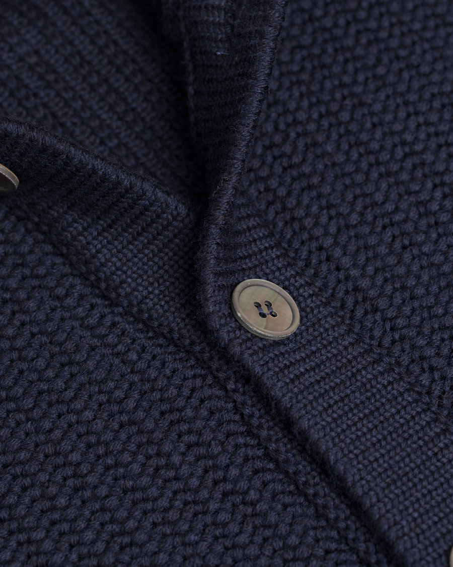 Herre | Gensere | Zanone | Wool Button Cardigan Navy