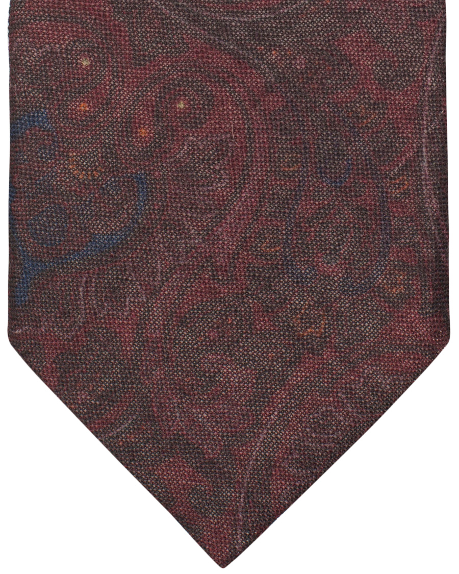 Herre | Printed Wool 8 cm Tie Bordeaux | Stenströms | Printed Wool 8 cm Tie Bordeaux