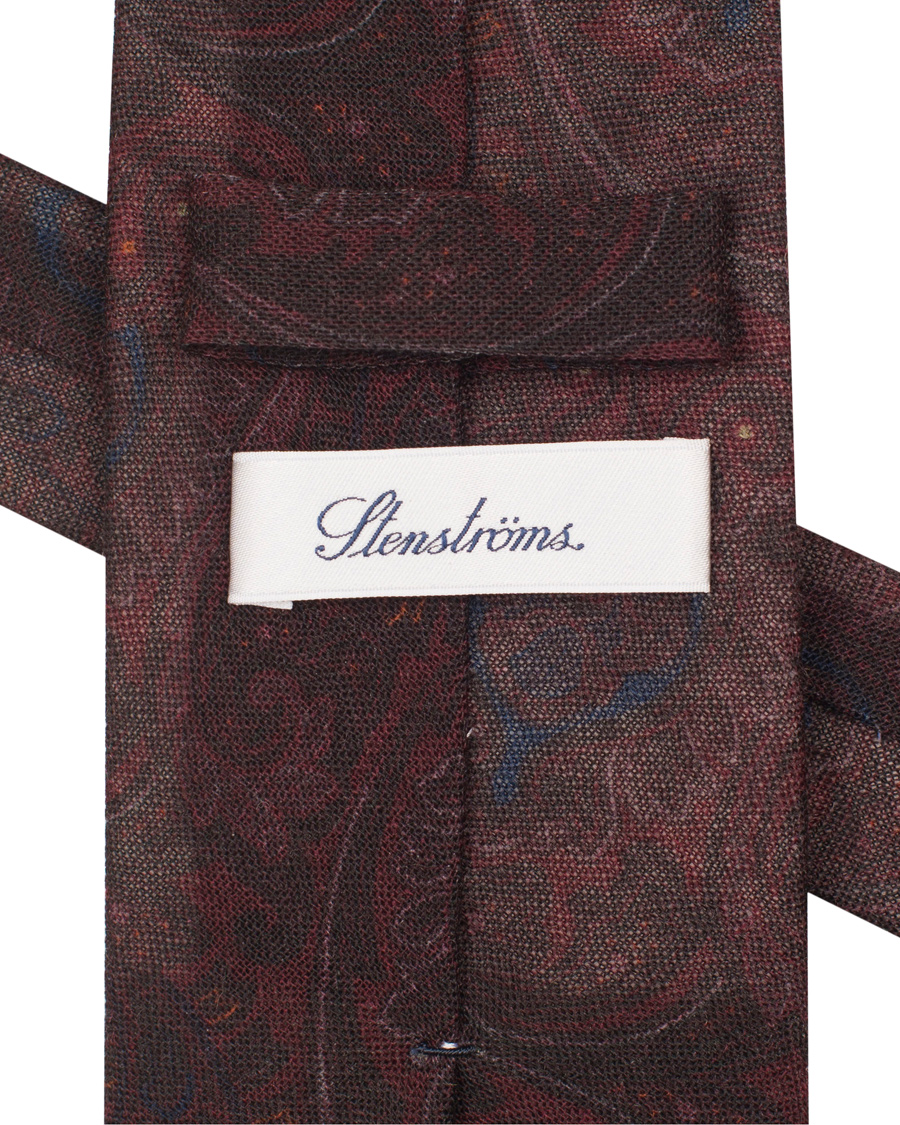 Herre | Printed Wool 8 cm Tie Bordeaux | Stenströms | Printed Wool 8 cm Tie Bordeaux