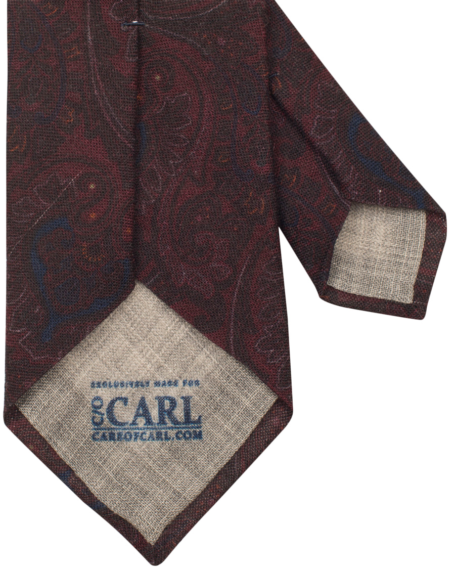 Herre | Printed Wool 8 cm Tie Bordeaux | Stenströms | Printed Wool 8 cm Tie Bordeaux