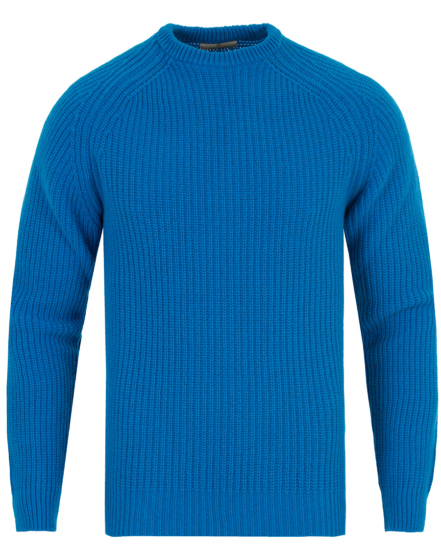 Herre | Gensere | GANT Diamond G | Lambswool Cashmere Crew Neck Teal Blue