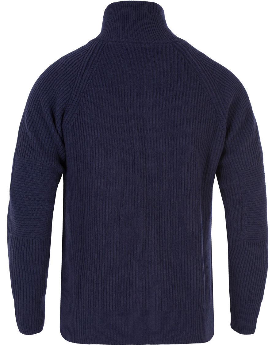 Herre | Gensere | GANT Diamond G | Lambswool/Cashmere Zip Trough Luminary Navy