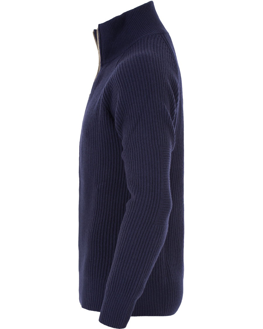 Herre | Gensere | GANT Diamond G | Lambswool/Cashmere Zip Trough Luminary Navy