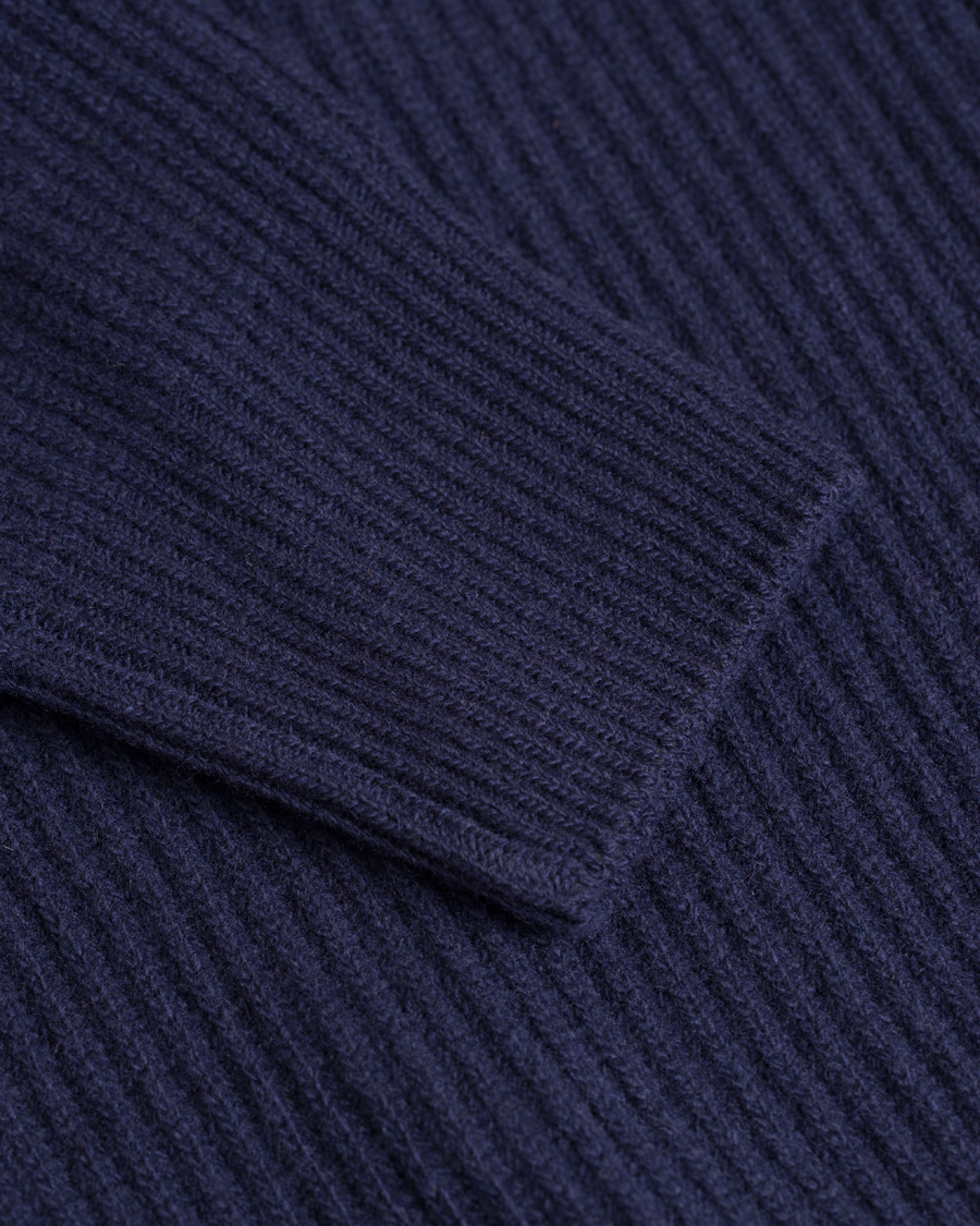 Herre | Gensere | GANT Diamond G | Lambswool/Cashmere Zip Trough Luminary Navy