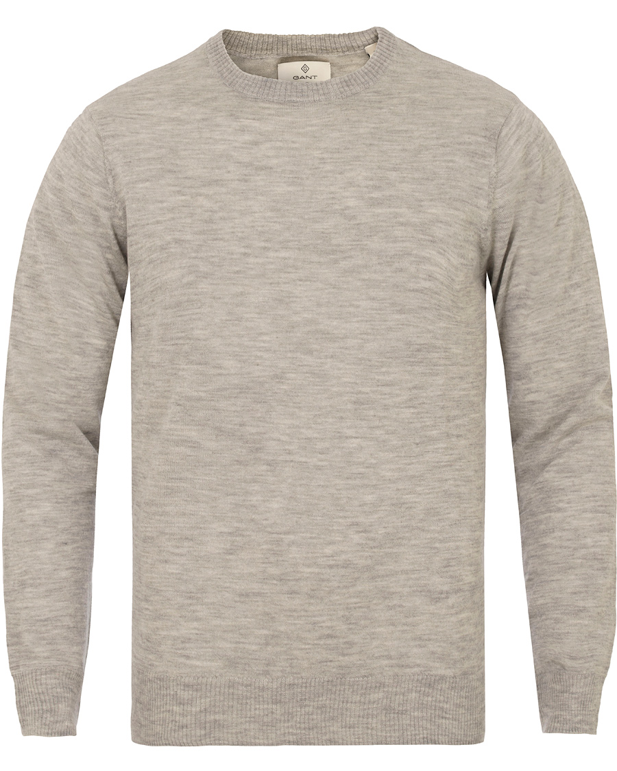 Herre | Gensere | GANT Diamond G | Extra Fine Cashmere Crew Neck Light Grey Melange