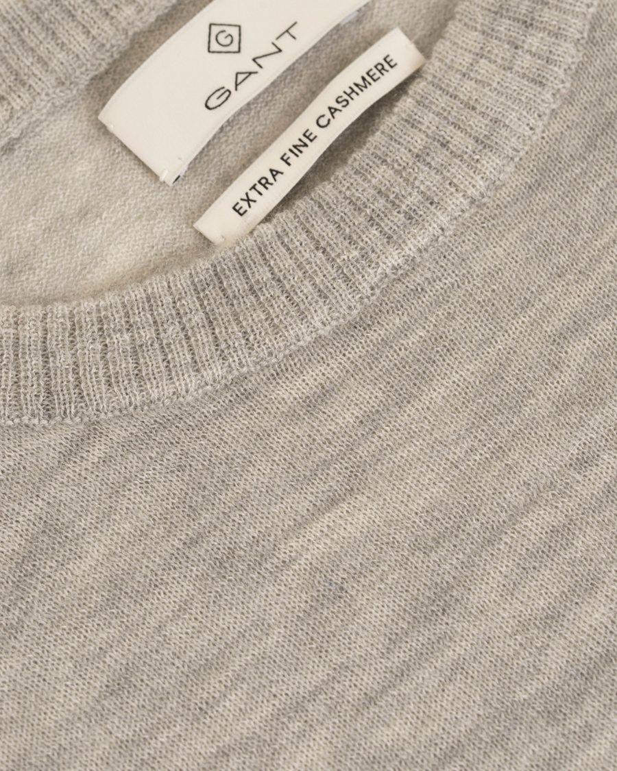 Herre | Gensere | GANT Diamond G | Extra Fine Cashmere Crew Neck Light Grey Melange