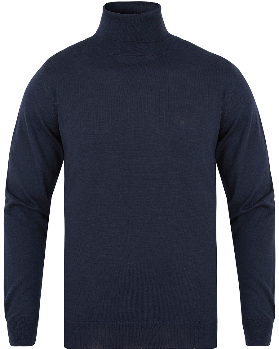 Herre | Gensere | GANT | Fine Merino Wool Turtleneck Marine