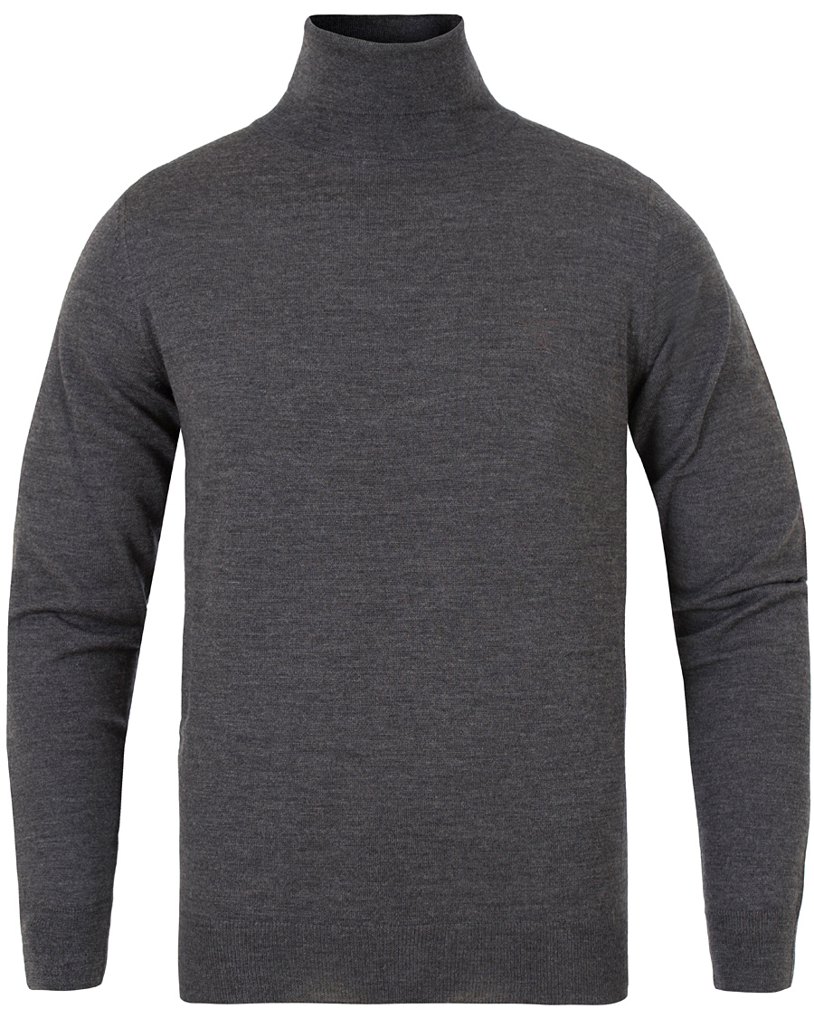 Herre | Gensere | GANT | Fine Merino Wool Turtleneck Antracite Melange