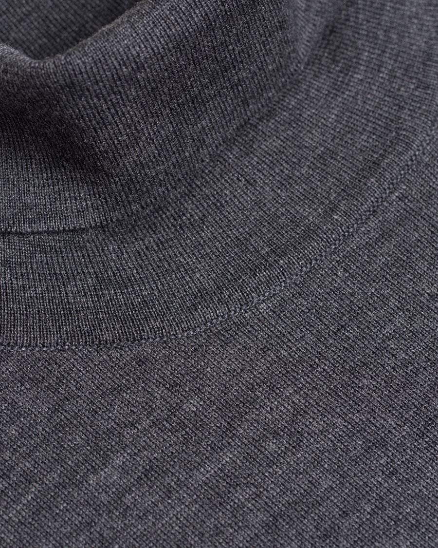 Herre | Gensere | GANT | Fine Merino Wool Turtleneck Antracite Melange