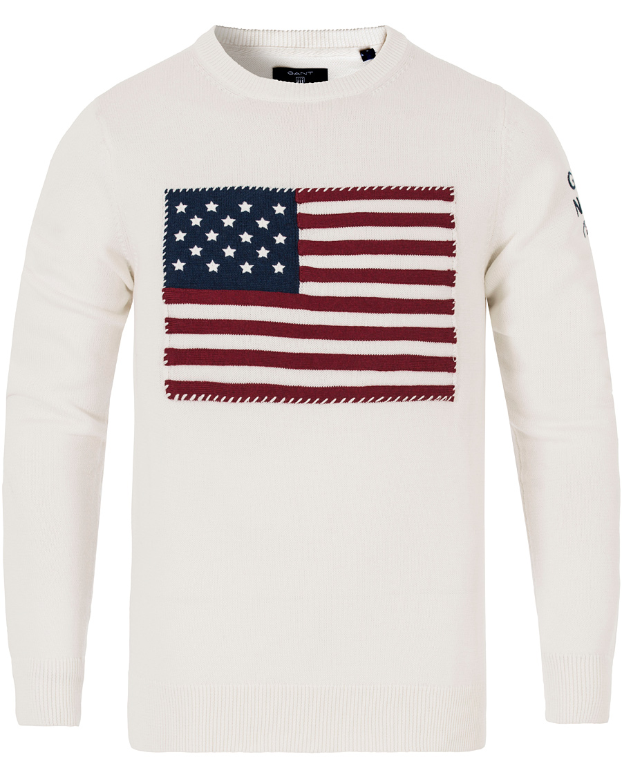 Herre | Gensere | GANT | American Flag Sweater Off White