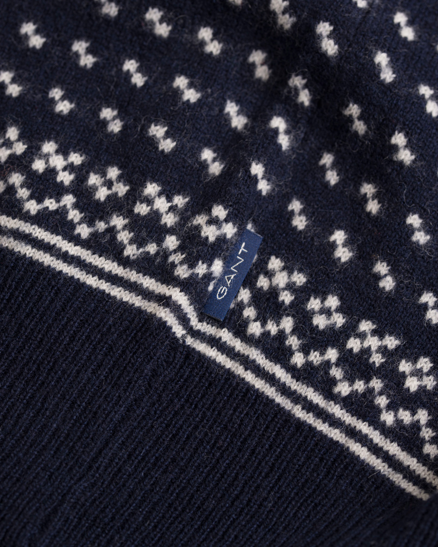 Herre | Gensere | GANT | Christmas Fairisle V-Neck Marine