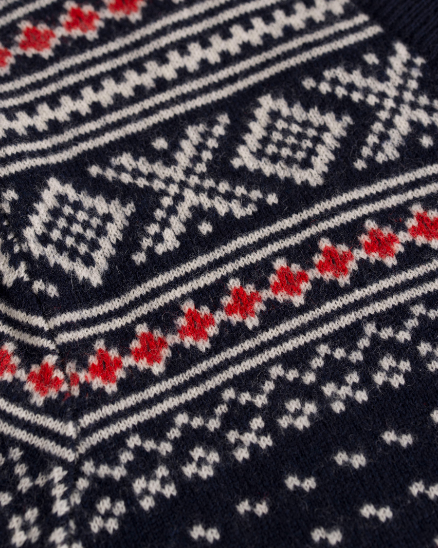 Herre | Gensere | GANT | Christmas Fairisle V-Neck Marine