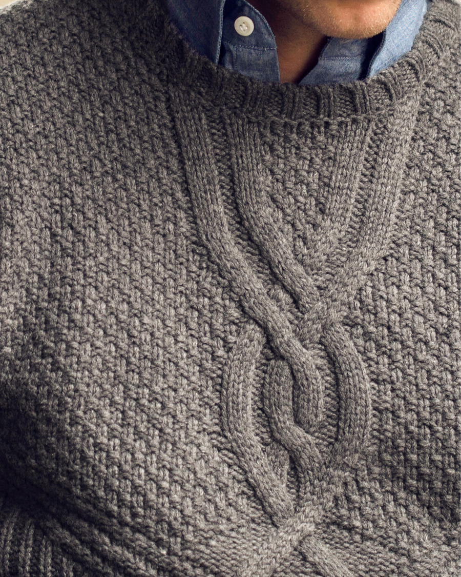 Herre | Gensere | GANT | Cross Cable Crew Antracite Melange