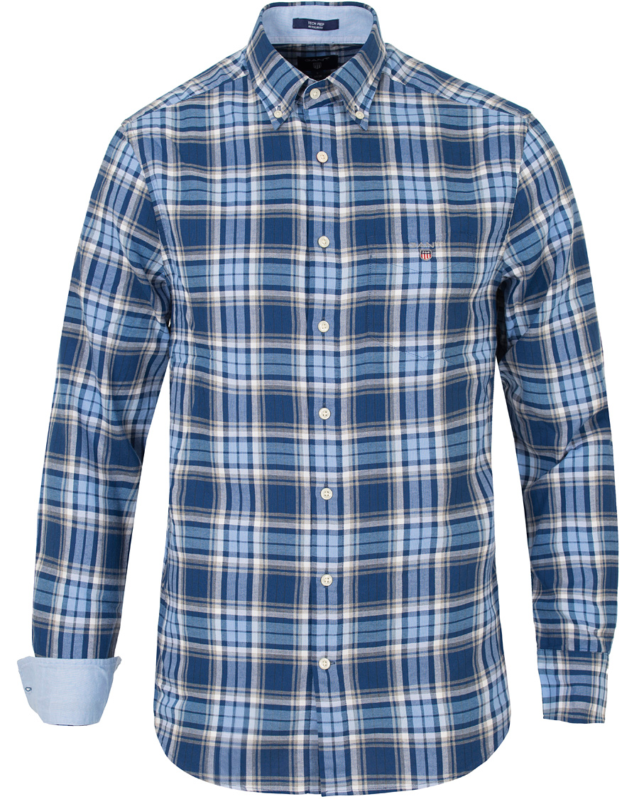 Herre | Skjorter | GANT | Tech Prep Oxford Gingham Regular Fit Shirt Yale Blue