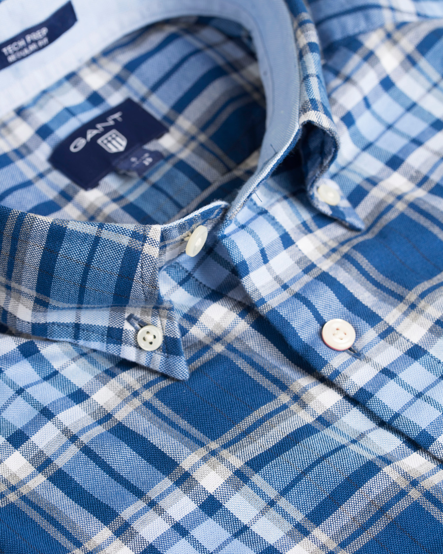 Herre | Skjorter | GANT | Tech Prep Oxford Gingham Regular Fit Shirt Yale Blue