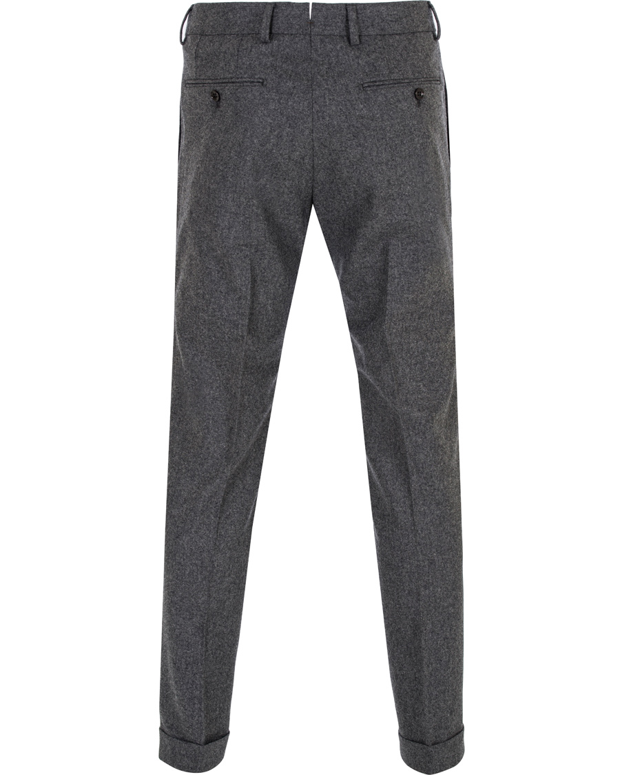 Herre | Bukser | Morris Heritage | Fred Flannel Turn Up Super 120 Trousers Dark Grey