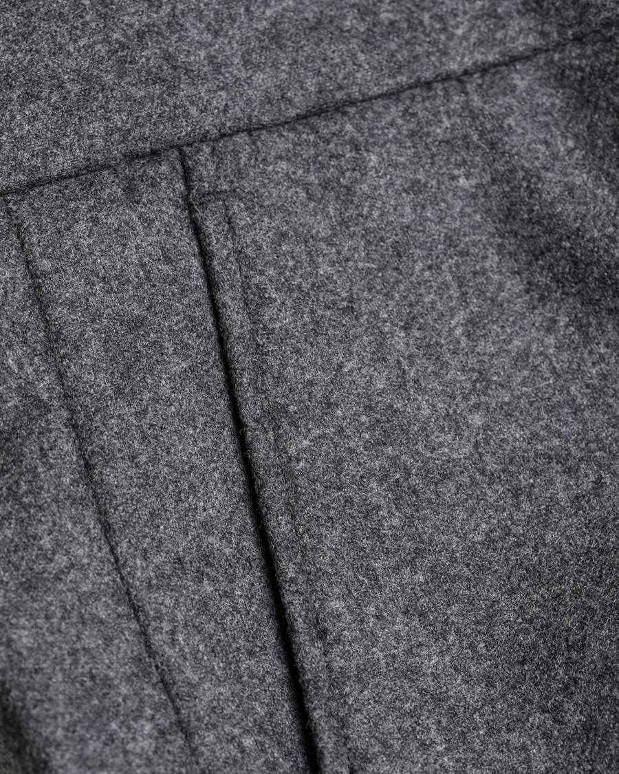 Herre | Bukser | Morris Heritage | Fred Flannel Turn Up Super 120 Trousers Dark Grey